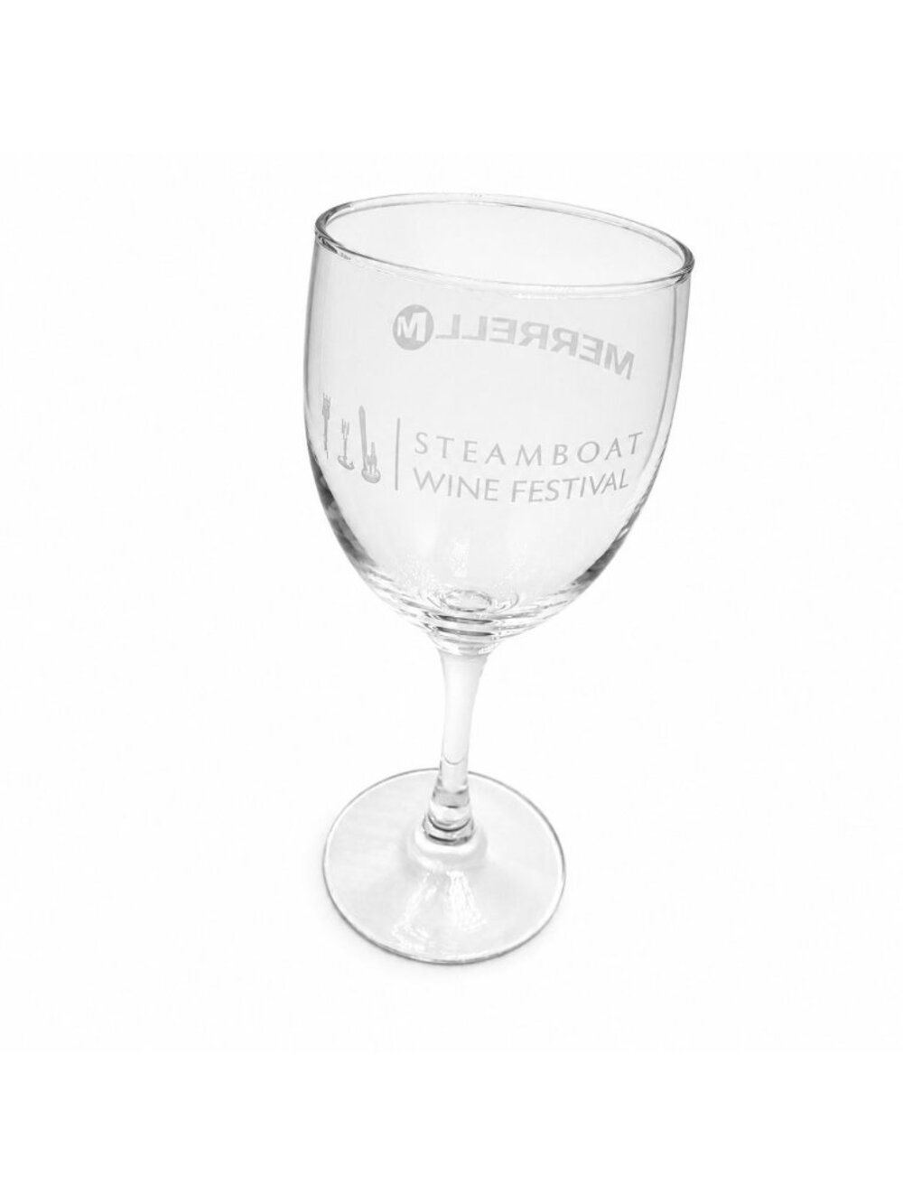 Merrell Steamboat Wine Festival Etched Stemware Colorado Collectible Drinkware